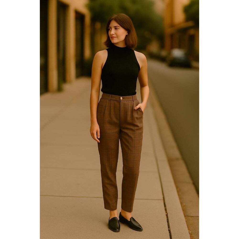 Vintage Jantzen Classics High-Waisted Plaid Trousers – Size 12